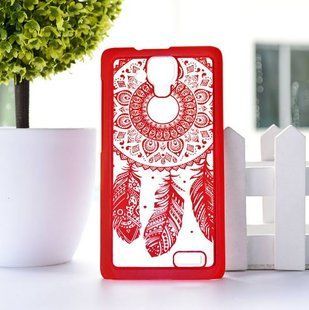 Чохол із візерунком "Пір'я" для Lenovo A536 "червоний"
