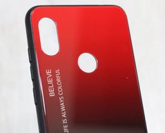 TPU+Glass чехол Gradient HELLO для Xiaomi Redmi Note 6 Pro - Red