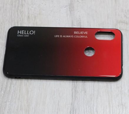 TPU+Glass чехол Gradient HELLO для Xiaomi Redmi Note 6 Pro - Pink