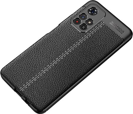 Защитный чехол Hybrid Leather для Xiaomi Poco M4 Pro 5G - Black