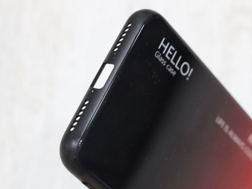 TPU+Glass чехол Gradient HELLO для Xiaomi Redmi Note 6 Pro - Red