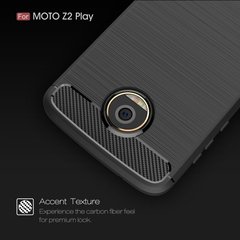 Силиконовый чехол Hybrid Carbon для Motorola Moto Z2 Play "черный"