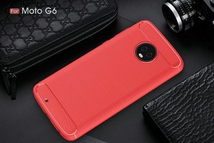 Защитный чехол Hybrid Carbon для Motorola Moto G6 - Red