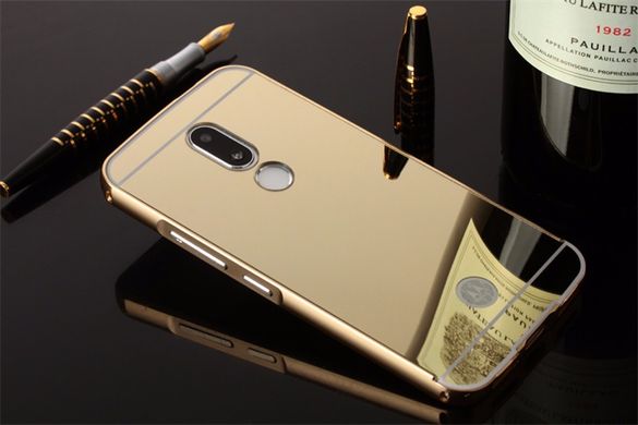 Металлический чехол для Motorola Moto M "золотой зеркальный"