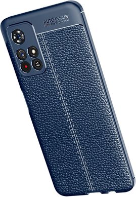 Защитный чехол Hybrid Leather для Xiaomi Poco M4 Pro 5G - Dark Blue
