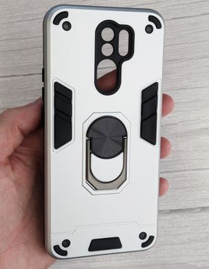 Ударопрочный чехол Transformer Ring для Xiaomi Redmi 9 - Silver