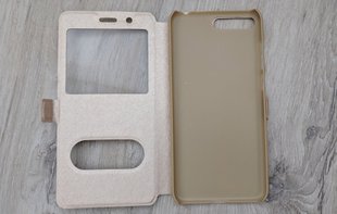 Чехол-книжка с окошком для Huawei Y6 (2018) - Gold