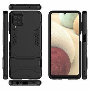 Ударопрочный чехол Transformer Ring для Samsung Galaxy A12/M12 - Dark Grey