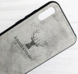 Чехол Deer с тканевой поверхностью Soft-Touch для Huawei Y6 2019 - Grey