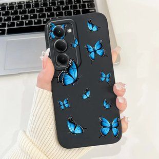 Силіконовий (TPU) чохол з малюнком для Xiaomi Redmi 15 - Метелики на темному тлі