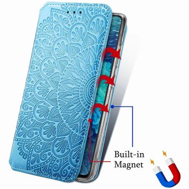 Чехол книжка GETMAN Mandala для Xiaomi Redmi Note 9 4G / Redmi 9T - Blue
