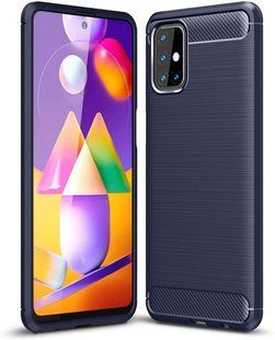 Чехол Hybrid Carbon для Samsung Galaxy M31s - Dark Blue
