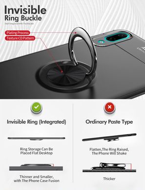 Чехол Hybrid Ring под магнитный держатель для Huawei Y7 2019 - Black