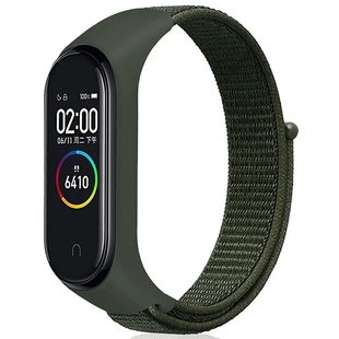 Ремешок Nylon для Xiaomi Mi Band 6 - Dark Green