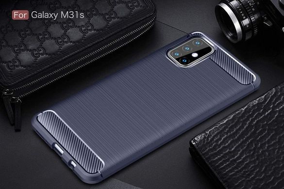 Чехол Hybrid Carbon для Samsung Galaxy M31s - Dark Blue