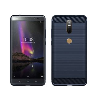 Силиконовый чехол Hybrid Carbon для Lenovo Phab 2 Plus - Dark Blue