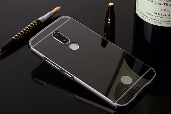 Металлический чехол для Motorola Moto M "черный зеркальный"