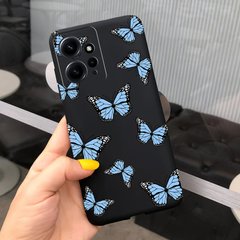 Силиконовый чехол с рисунком для Xiaomi Redmi Note 12 - Бабочки на темном фоне