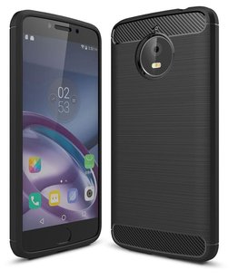 Силиконовый чехол Hybrid Carbon для Motorola Moto E4 Plus "черный"