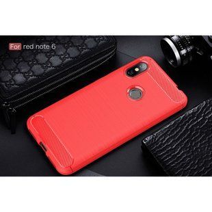 Силиконовый чехол Hybrid Carbon для Xiaomi Redmi Note 6 Pro - Red