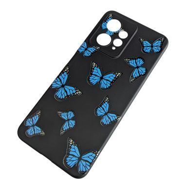 Силиконовый чехол с рисунком для Xiaomi Redmi Note 12 - Бабочки на темном фоне