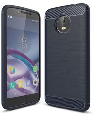 Силиконовый чехол Hybrid Carbon для Motorola Moto E4 Plus "синий"