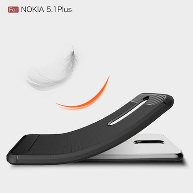 Силиконовый чехол Hybrid Carbon для Nokia 5.1 Plus - Red