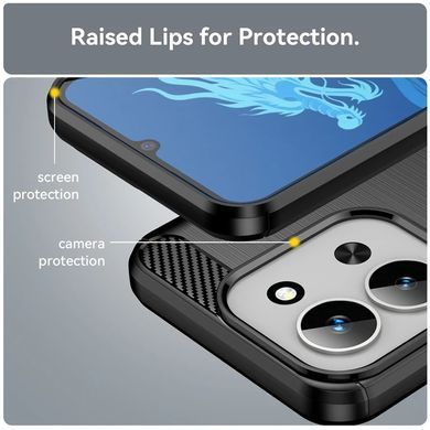 Силиконовый чехол Hybrid Carbon для Xiaomi Redmi 15C - Red