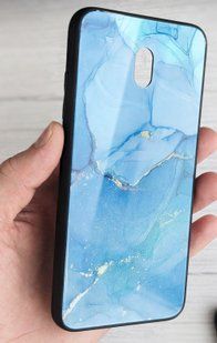 TPU+Glass чехол Twist для Xiaomi Redmi 8a - Dark Blue