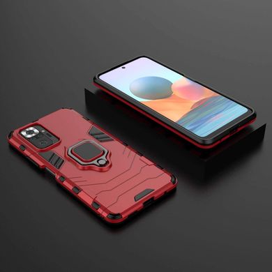 Ударопрочный чехол Transformer Ring для Xiaomi Redmi Note 10 Pro - Red