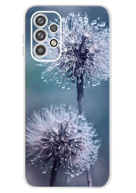 Силіконовий (TPU) чохол із малюнком для Samsung Galaxy A23 - Квіти на блакитному тлі.