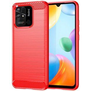 Защитный чехол Hybrid Carbon для Xiaomi Redmi 10С - Red