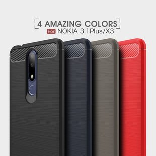 Силиконовый чехол Hybrid Carbon для Nokia 3.1 Plus