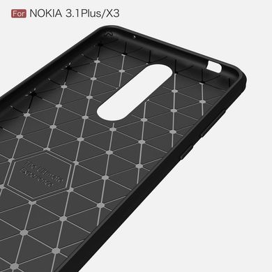 Силиконовый чехол Hybrid Carbon для Nokia 3.1 Plus - Brown