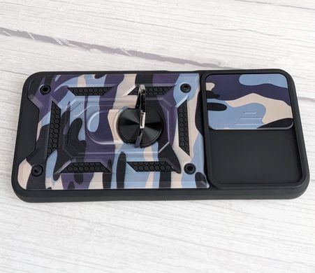 Ударопрочный чехол Transformer Ring для Xiaomi Redmi 10 - Dark Blue Camshield