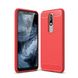 Силиконовый чехол Hybrid Carbon для Nokia 5.1 Plus - Red (36933). Фото 1 из 5