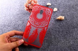 Чохол із візерунком пір'я для Lenovo Vibe P1 "червоний"