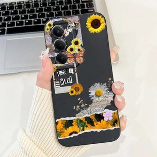Силіконовий (TPU) чохол з малюнком для Xiaomi Redmi 15 - Темні квіти