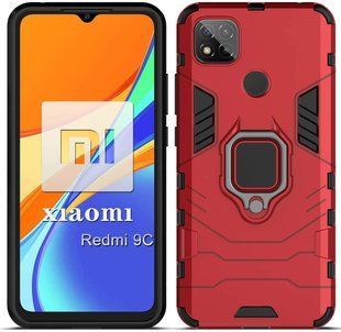 Удароміцний чохол Transformer Ring для Xiaomi Redmi 9C - Red
