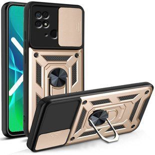 Ударопрочный чехол Hybrid Ring Camshield для Xiaomi Redmi 10C - Gold