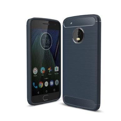 Силиконовый чехол Hybrid Carbon для Motorola Moto G5 Plus "синий"