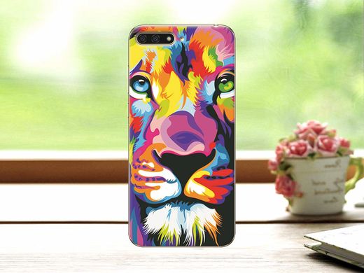 Чехол с рисунком для Huawei Y6 2018 - Яркий лев