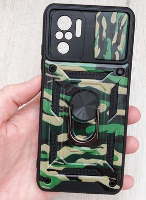 Удароміцний чохол GETMAN Ring для Xiaomi Redmi Note 10 / Note 10s - Camshield Green
