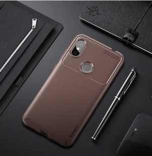 Защитный чехол Hybrid Premium Carbon для Xiaomi Redmi Note 6 Pro - Brown