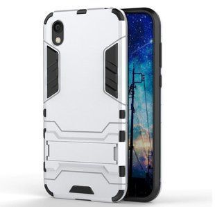 Ударопрочный чехол с подставкой для Huawei Y5 2019 / Honor 8S - Silver