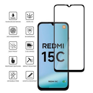 Защитное стекло 3D Full Cover для Xiaomi Redmi 15C