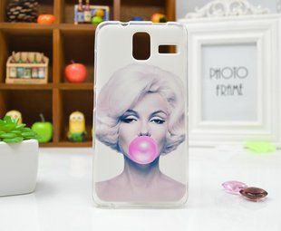 Чохол із малюнком для Lenovo S580 - Дівчина зі жуйкою