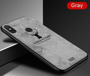 Чехол с тканевой поверхностью Deer для Xiaomi Redmi 7 - Grey