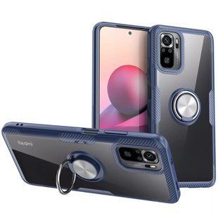 Защитный чехол Hybrid Magnetic Ring для Xiaomi Redmi Note 10 / Note 10s - Clear Blue