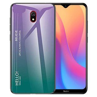 TPU+Glass чехол Crazy Gradient для Xiaomi Redmi 8a - Light Blue